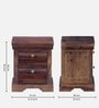 Carleson Sheesham Wood Bedside Table In Provincial Teak Finish With Drawers