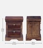 Carleson Sheesham Wood Bedside Table In Provincial Teak Finish With Drawers
