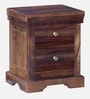 Carleson Sheesham Wood Bedside Table In Provincial Teak Finish With Drawers