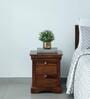 Carleson Sheesham Wood Bedside Table In Provincial Teak Finish With Drawers