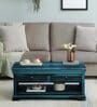 Carleson Sheesham Wood Coffee Table In Scratch Resistant Ocean Blue Finish
