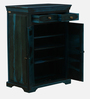 Carleson Sheesham Wood Shoe Cabinet In Scratch Resistant Ocean Blue Finish