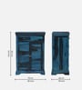 Carleson Sheesham Wood Shoe Cabinet In Scratch Resistant Ocean Blue Finish