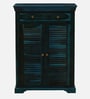Carleson Sheesham Wood Shoe Cabinet In Scratch Resistant Ocean Blue Finish