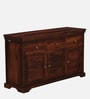 Carleson Sheesham Wood Sideboard In Scratch Resistant Honey Oak Finish