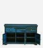 Carleson Sheesham Wood Sideboard In Scratch Resistant Ocean Blue Finish