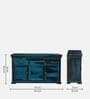 Carleson Sheesham Wood Sideboard In Scratch Resistant Ocean Blue Finish