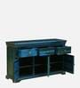 Carleson Sheesham Wood Sideboard In Scratch Resistant Ocean Blue Finish
