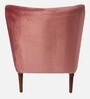 Carlito Velvet Full Back Lounge Chair In Peach Colour