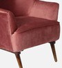 Carlito Velvet Full Back Lounge Chair In Peach Colour