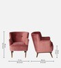 Carlito Velvet Full Back Lounge Chair In Peach Colour
