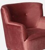 Carlito Velvet Full Back Lounge Chair In Peach Colour