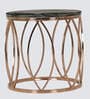Carlo Black Marble Top End Table In Golden Finish
