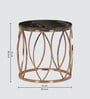 Carlo Black Marble Top End Table In Golden Finish