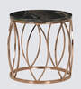 Carlo Black Marble Top End Table In Golden Finish