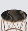 Carlo Black Marble Top End Table In Golden Finish