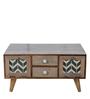Carlos Sheesham Wood Coffee Table in Walnut &Vintage Grey Finish