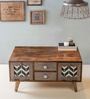 Carlos Sheesham Wood Coffee Table in Walnut &Vintage Grey Finish