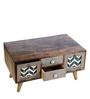 Carlos Sheesham Wood Coffee Table in Walnut &Vintage Grey Finish