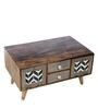 Carlos Sheesham Wood Coffee Table in Walnut &Vintage Grey Finish