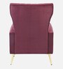 Carlton Velvet Fabric Lounge Chair in Wine Red Color