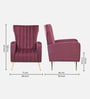Carlton Velvet Fabric Lounge Chair in Wine Red Color