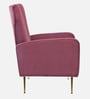 Carlton Velvet Fabric Lounge Chair in Wine Red Color