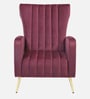 Carlton Velvet Fabric Lounge Chair in Wine Red Color