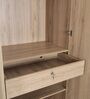 Carmen 3 Door Wardrobe In Frosty White & French Oak Finish With Drawers