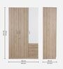 Carmen 3 Door Wardrobe In Frosty White & French Oak Finish With Drawers