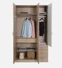 Carmen 3 Door Wardrobe In Frosty White & French Oak Finish With Drawers