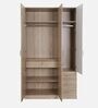 Carmen 3 Door Wardrobe In Frosty White & French Oak Finish With Drawers