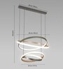 Carola 170W Modern LED Ceiling Chandelier | 65 cm Hanging Decorative Light | Google & Alexa Enabled | 3 Light Modes | Living Room, Hall & Bedroom | Height Adjustable