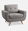 Carolina Fabric Lounge Chair in Grey Colour