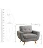 Carolina Fabric Lounge Chair in Grey Colour