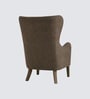 Carolina Walnut Finish Boucle fabric Wing Chair In Brown Colour