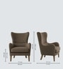 Carolina Walnut Finish Boucle fabric Wing Chair In Brown Colour