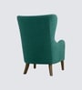 Carolina Walnut Finish Boucle fabric Wing Chair In Green Colour