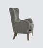 Carolina Walnut Finish Boucle fabric Wing Chair In Grey Colour