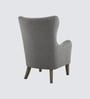 Carolina Walnut Finish Boucle fabric Wing Chair In Grey Colour