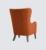 Carolina Walnut Finish Boucle fabric Wing Chair In Orange Colour