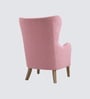 Carolina Walnut Finish Boucle fabric Wing Chair In Pink Colour