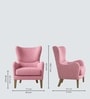Carolina Walnut Finish Boucle fabric Wing Chair In Pink Colour