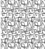 Carolina Walnut Finish Printed Canvas Geometry Wing Chair In White Colour Carolina Walnut Finish Printed Canvas Geometry Wing Chair In White Colour