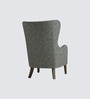 Carolina Walnut Finish Wing Chair Printed Human Canvas Carolina Walnut Finish Wing Chair Printed Human Canvas
