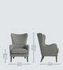 Carolina Walnut Finish Wing Chair Printed Human Canvas Carolina Walnut Finish Wing Chair Printed Human Canvas