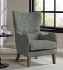 Carolina Walnut Finish Wing Chair Printed Human Canvas Carolina Walnut Finish Wing Chair Printed Human Canvas