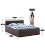 Carona Queen Size Bed with Storage in Choco Walnut Finish