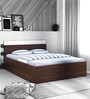 Carona Queen Size Bed with Storage in Choco Walnut Finish