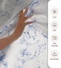 Carrara Marble Blue Printed 400 TC Cotton Super King Sized Bedsheet with 2 Pillow Covers